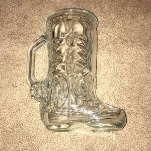 A glass boot cup
